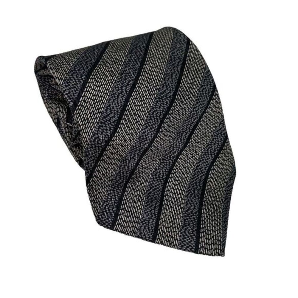 Paco Rabanne Gold Silver Stripe 100% Silk Neck Tie -TIES DESIGNER